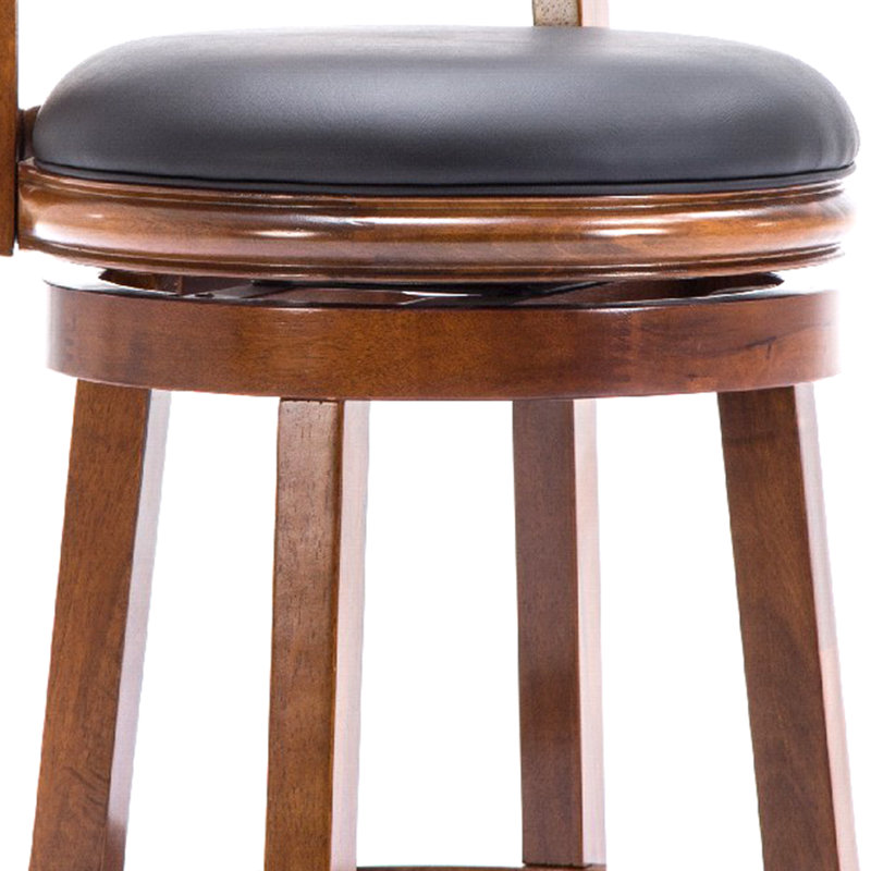 Liam Collection Swivel Barstool in Walnut with Bonded Leather