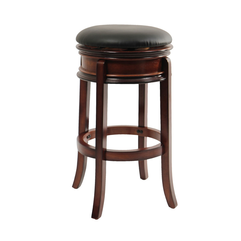 Sabi 29" Brown & Black Vegan Leather Swivel Counter Stool