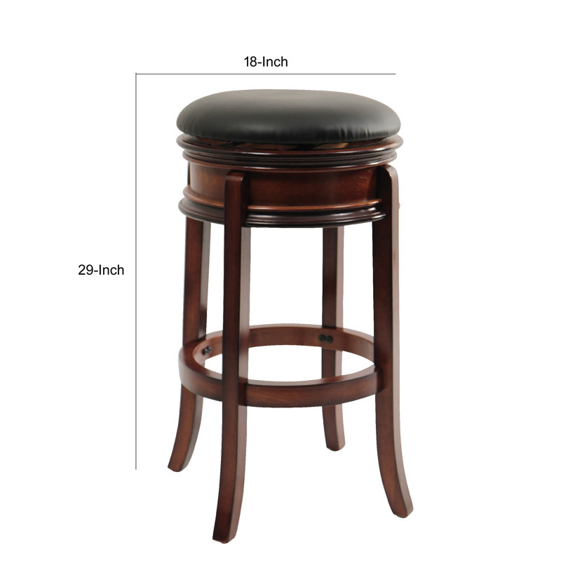 Sabi 29" Brown & Black Vegan Leather Swivel Counter Stool
