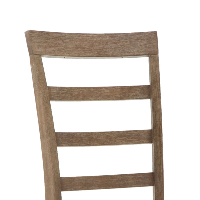 Minimalist Brown Rubberwood Ladderback Side Chair