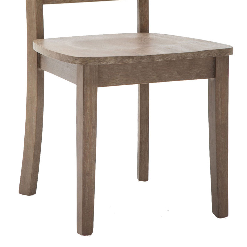 Minimalist Brown Rubberwood Ladderback Side Chair