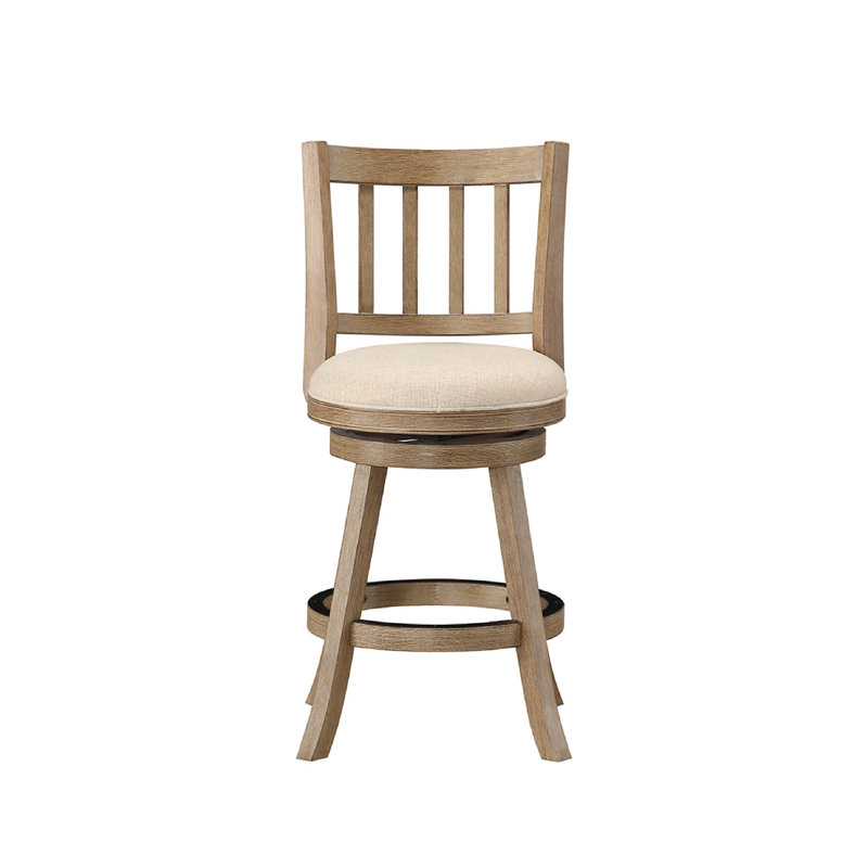 Ivory Swivel Adjustable Wood and Metal Counter Stool
