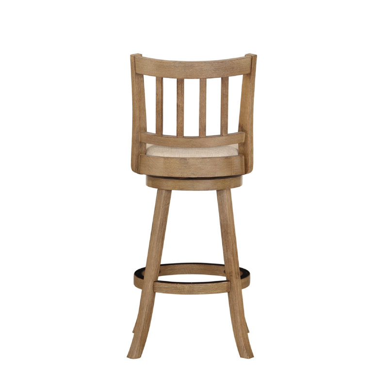 Ivory Swivel Adjustable Wood and Metal Counter Stool