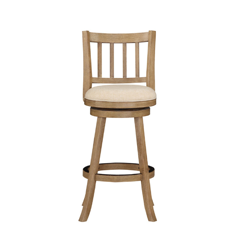 Ivory Swivel Adjustable Wood and Metal Counter Stool