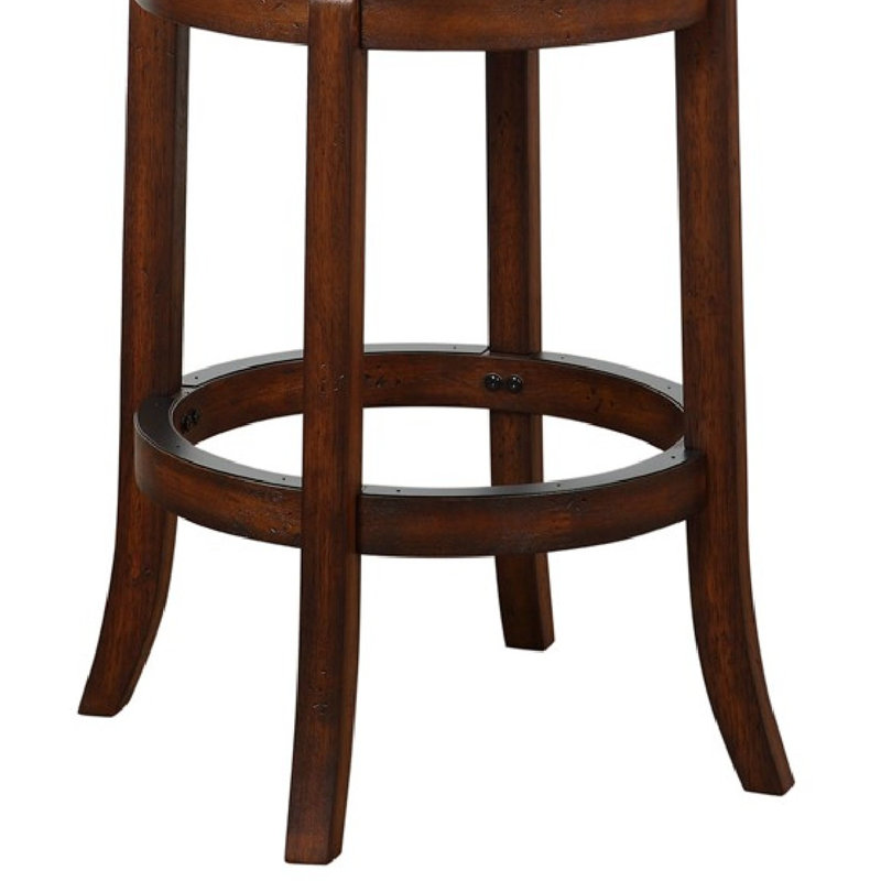 Brown Swivel Counter Stool with Metal Cross Back