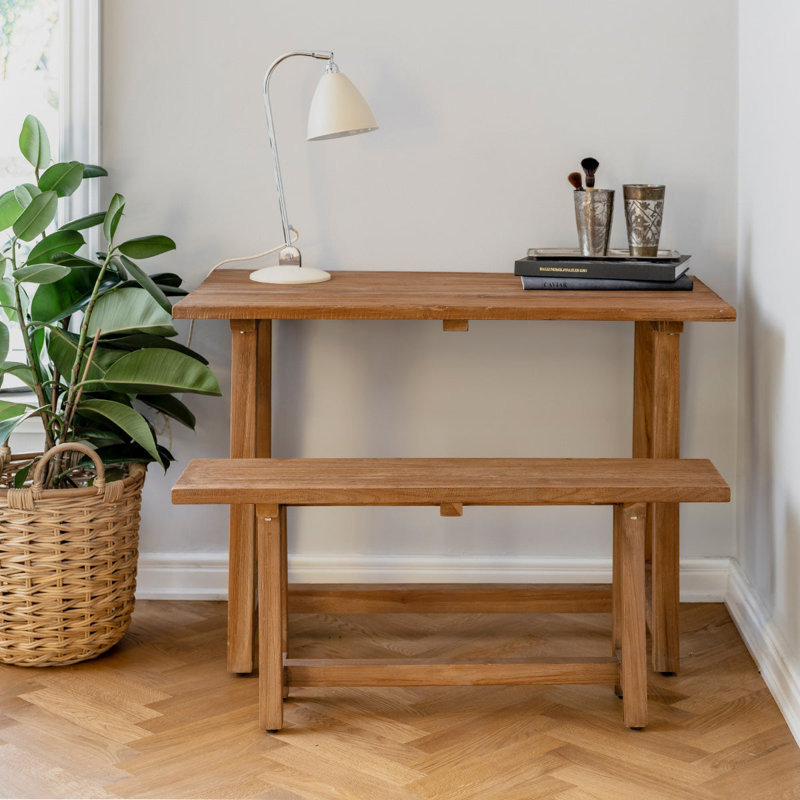 Lucas 39'' Recycled Teak Rustic Minimalist Bench - Natural