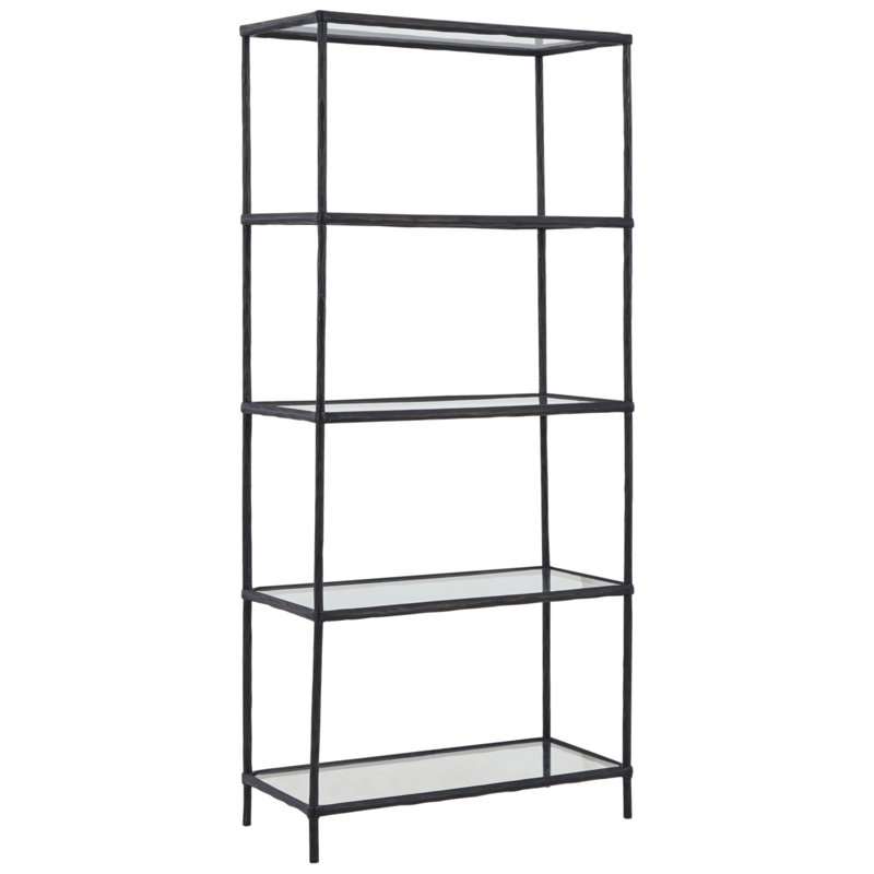Ryandale Antique Black Aluminum and Glass Bookcase