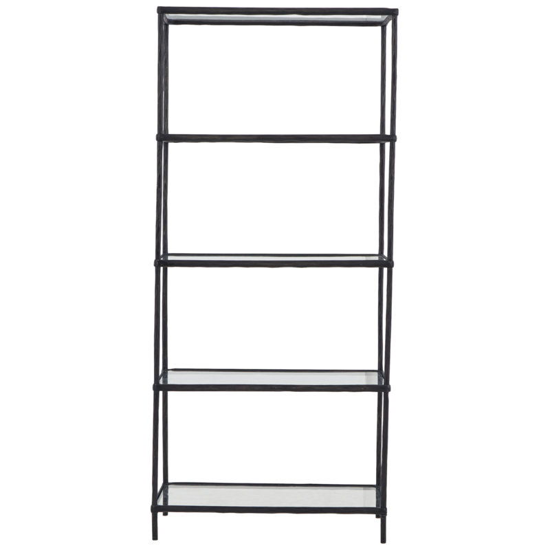 Ryandale Antique Black Aluminum and Glass Bookcase