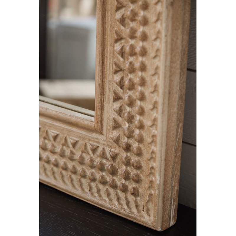Balintmore Dark Brown Wood Rectangular Accent Mirror