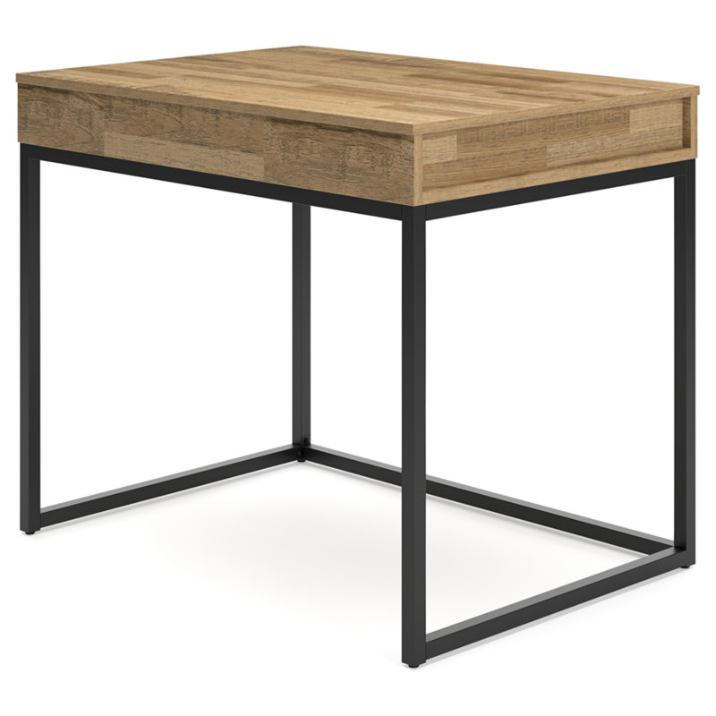 36" Industrial Chic Lift-Top Home Office Desk in Light Brown & Black