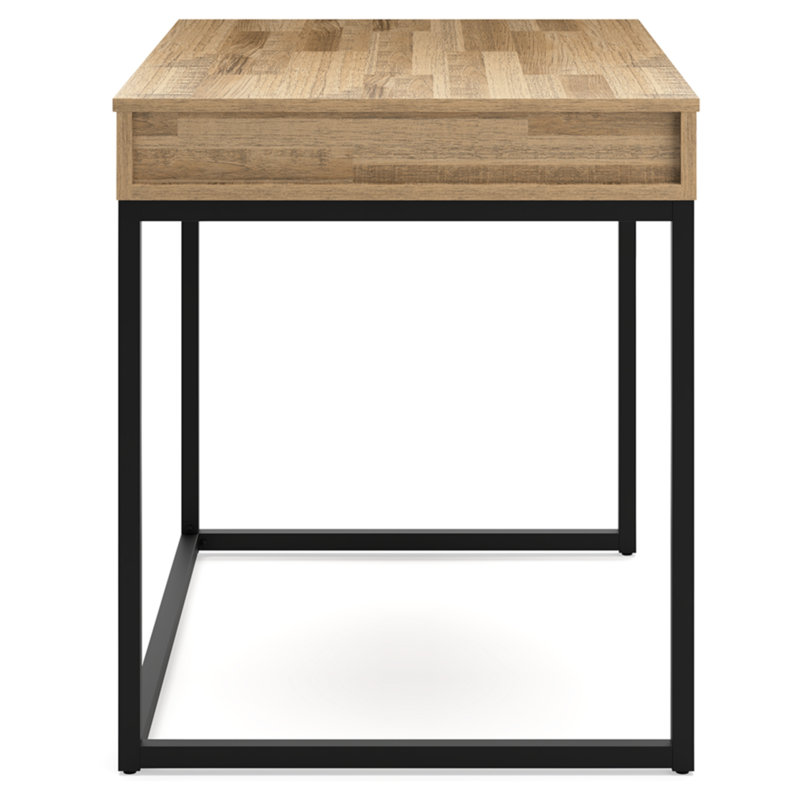 36" Industrial Chic Lift-Top Home Office Desk in Light Brown & Black