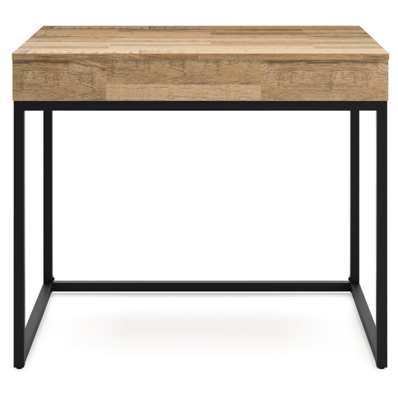 36" Industrial Chic Lift-Top Home Office Desk in Light Brown & Black