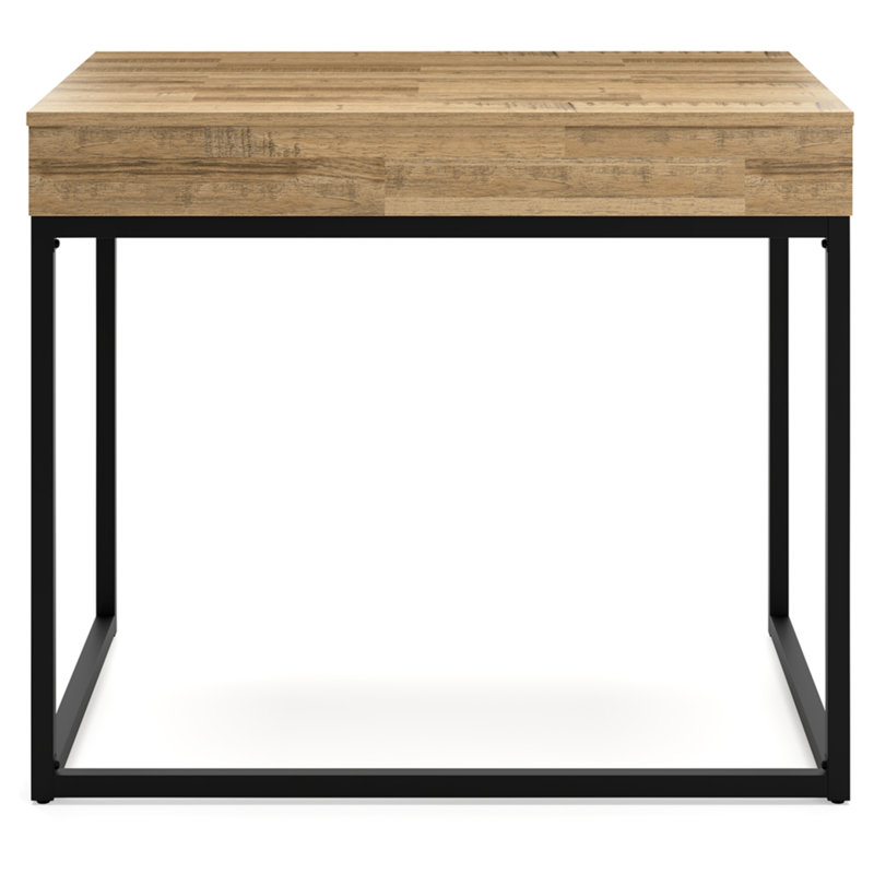36" Industrial Chic Lift-Top Home Office Desk in Light Brown & Black