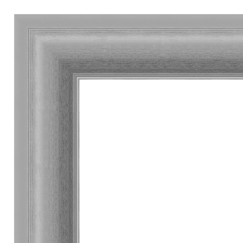 Peak Frame 26" x 22" Silver Polystyrene Rectangular Wall Mirror