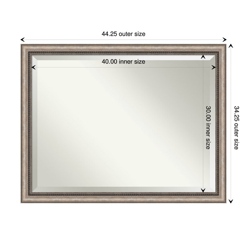 Lyla 44" x 34" Ornate Bronze-Tone Brushstroke Bathroom Vanity Mirror