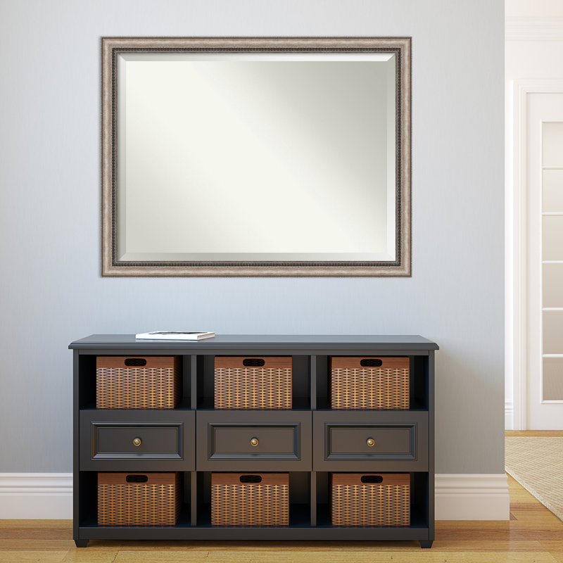 Lyla 44" x 34" Ornate Bronze-Tone Brushstroke Bathroom Vanity Mirror