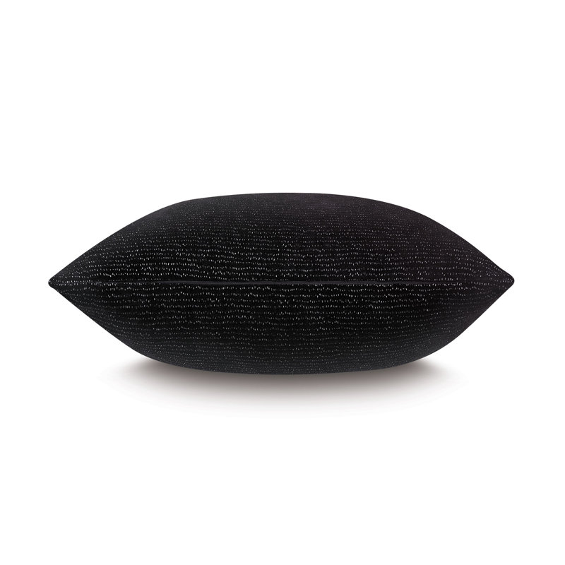 Black and White Dotted Line Square Throw Pillow