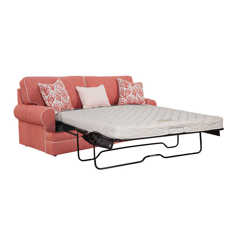 Coral Springs 90'' Brown Linen Queen Sleeper Sofa with Oak Legs