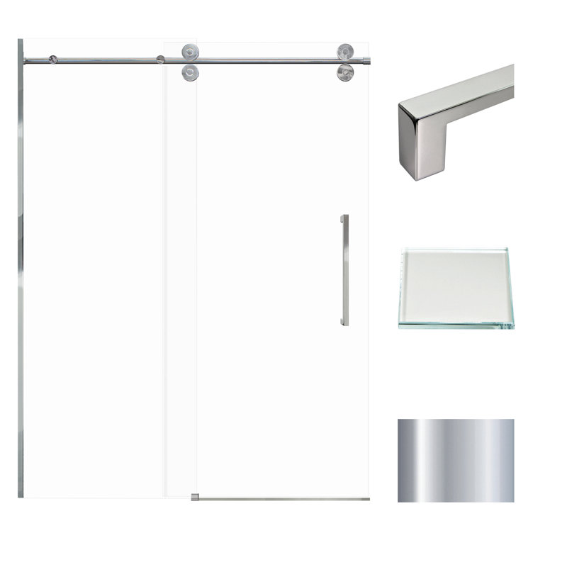 Elegant Chrome 59" x 80" Frameless Sliding Shower Door