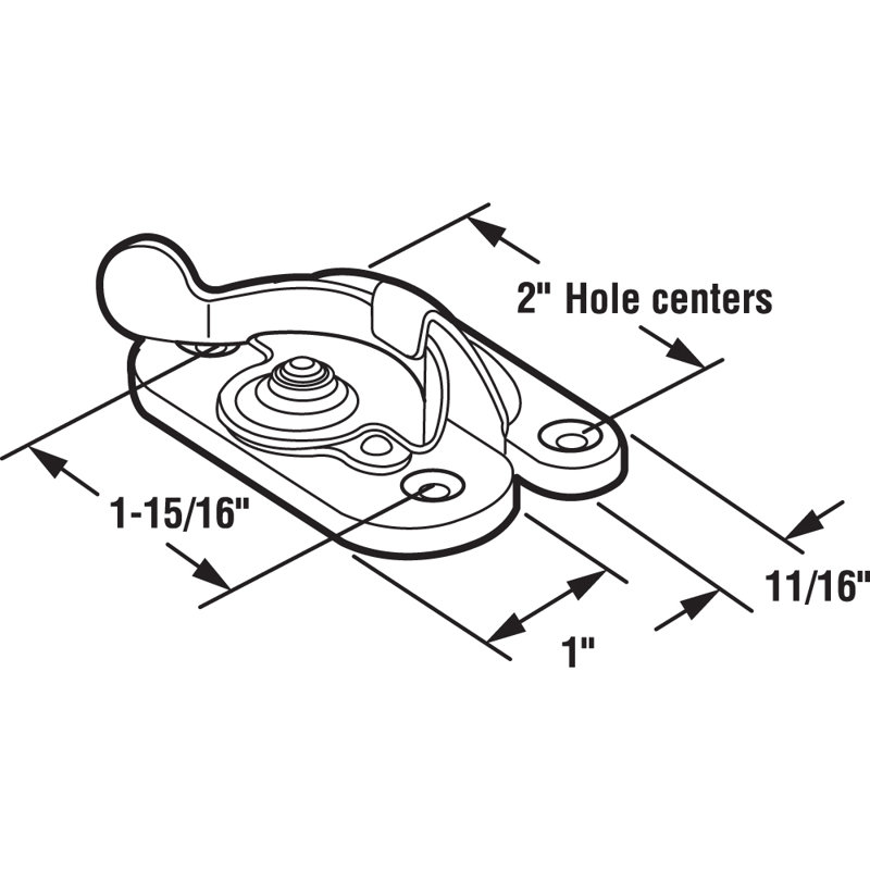 Brass-Plated Stamped Steel Sash Lock for Wood Windows