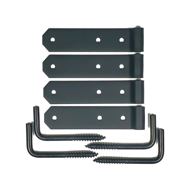Matte Black Iron Flush Shutter Hinge Set with Removable Pin