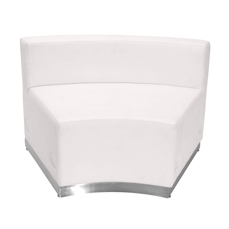 Avalon Melrose White LeatherSoft Concave Chair with Stainless Steel Base