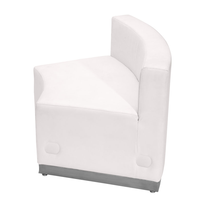 Avalon Melrose White LeatherSoft Concave Chair with Stainless Steel Base