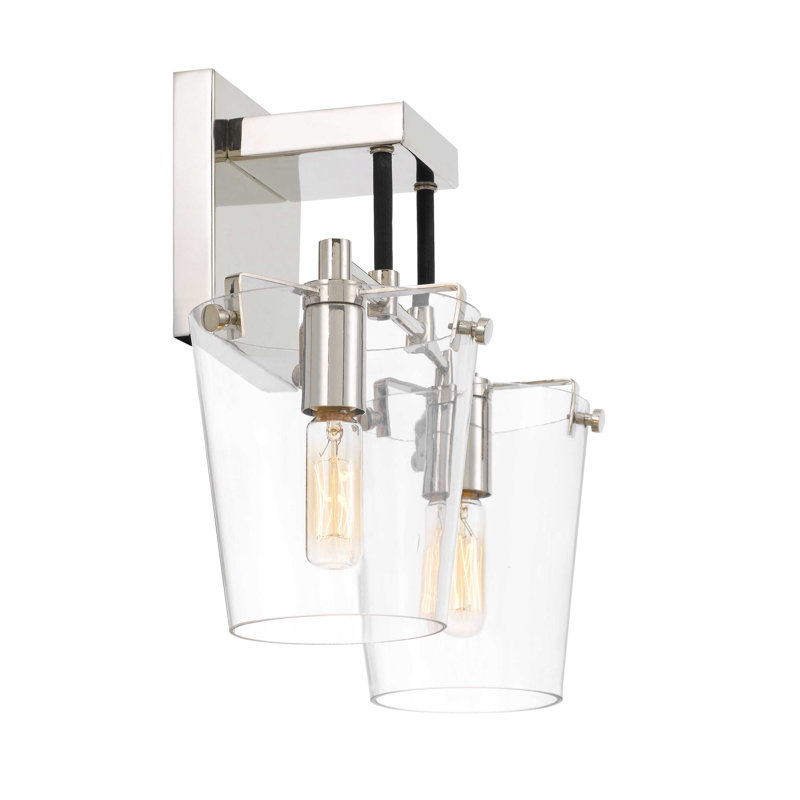Arlo 11'' Black and Polished Nickel Modern Armed Sconce