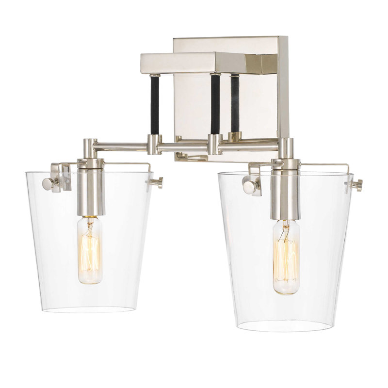 Arlo 11'' Black and Polished Nickel Modern Armed Sconce