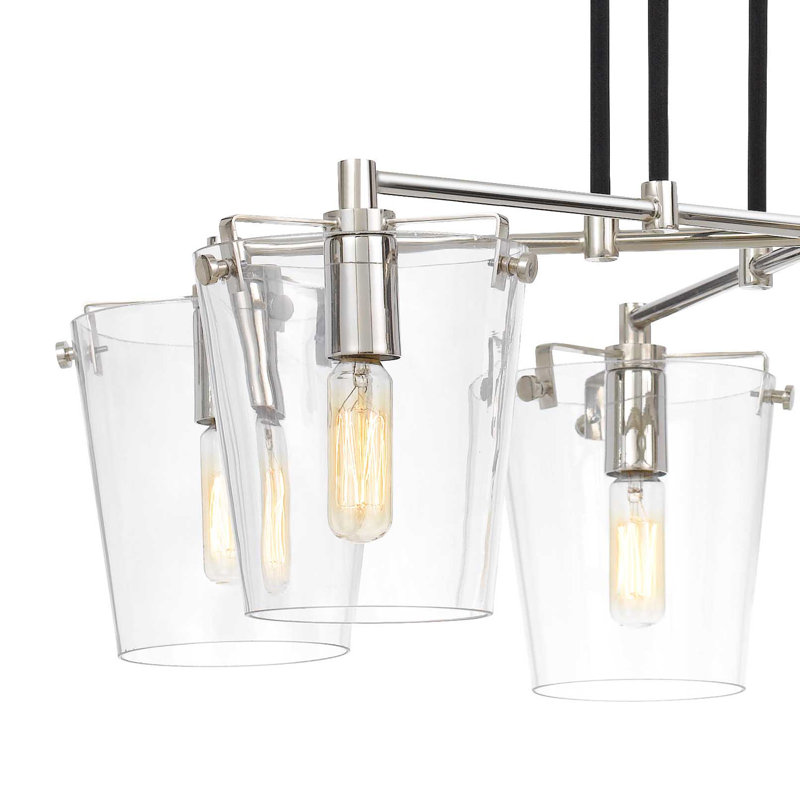 Arlo 6-Light Sputnik Chandelier with Clear Glass Shades in Polished Nickel