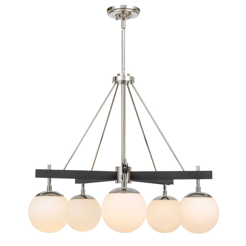 Allie Heritage Modern 24.5" Black & Polished Nickel Sputnik Chandelier