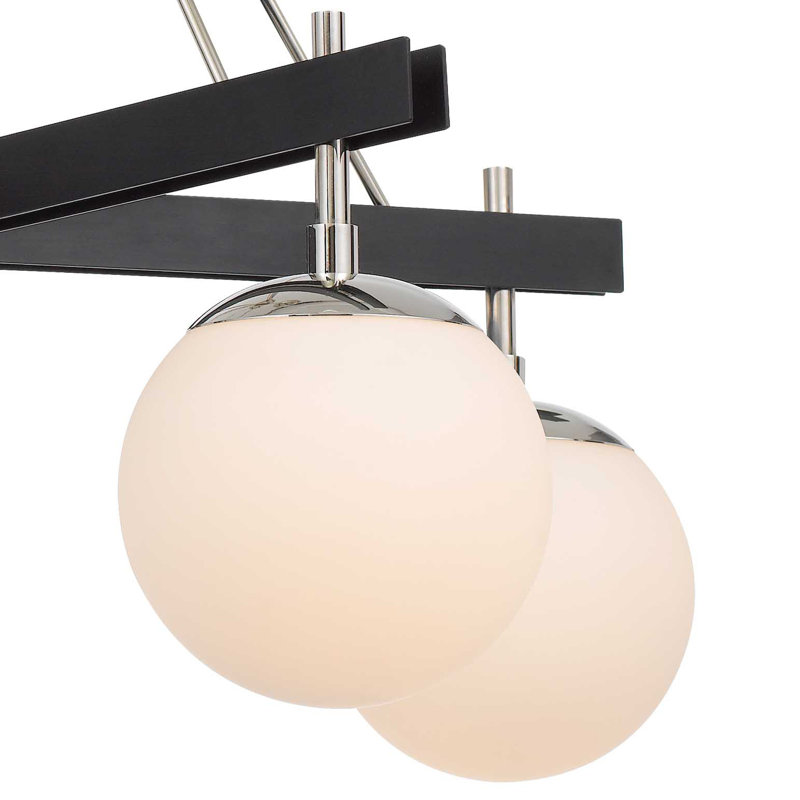 Allie Heritage Modern 24.5" Black & Polished Nickel Sputnik Chandelier