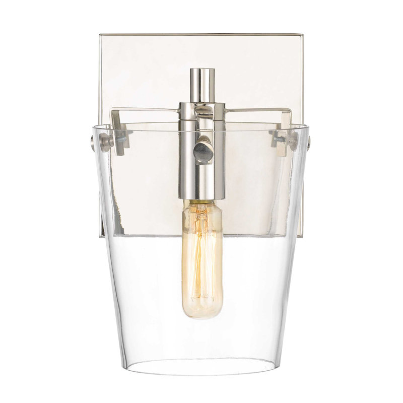 Arlo 7.75" Black and Polished Nickel Modern Bath Sconce