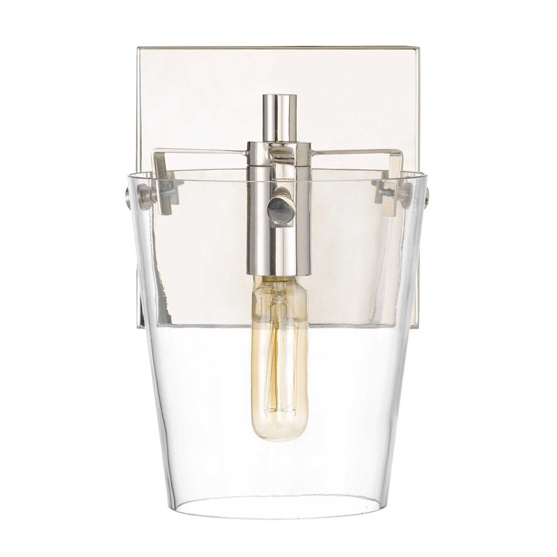 Arlo 7.75" Black and Polished Nickel Modern Bath Sconce
