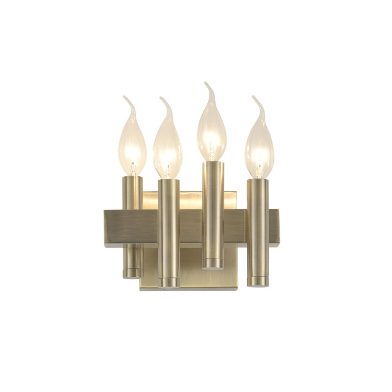 Antique Brass 4-Light Vanity Wall Sconce