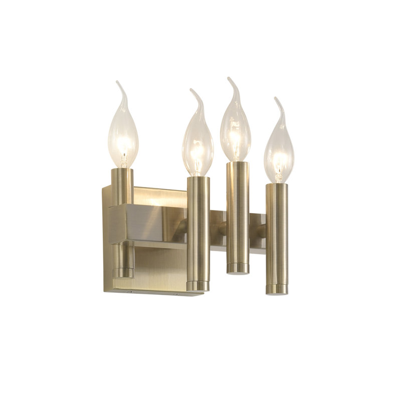 Antique Brass 4-Light Vanity Wall Sconce