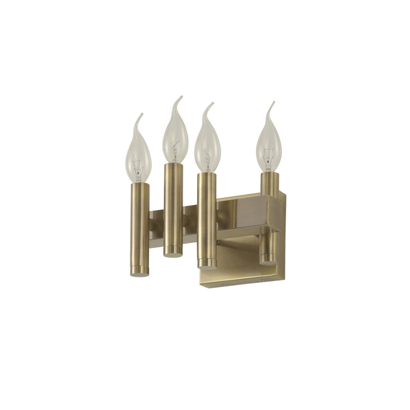 Antique Brass 4-Light Vanity Wall Sconce