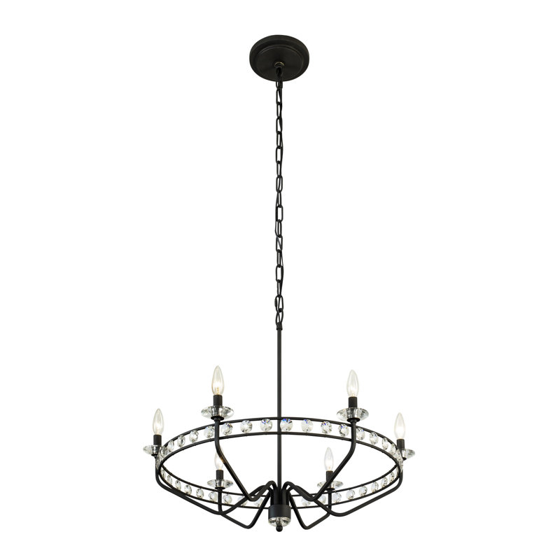 Black Crystal 6-Light Classic Chandelier
