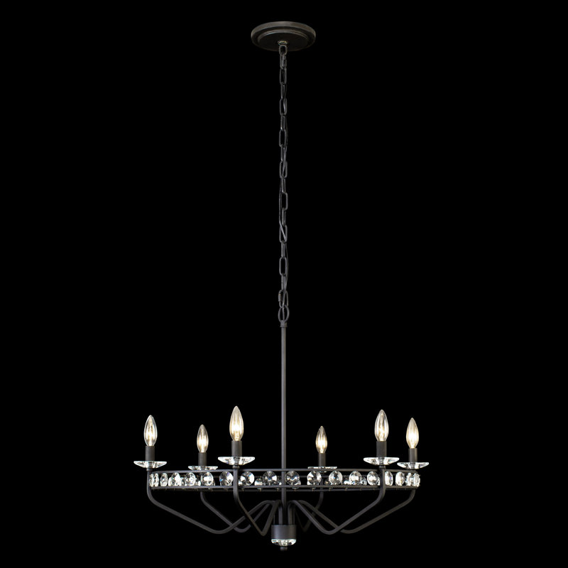 Black Crystal 6-Light Classic Chandelier