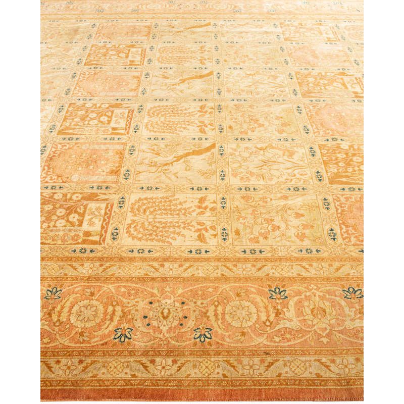 Handmade Traditional Red and Tan Wool 8' x 10' Area Rug