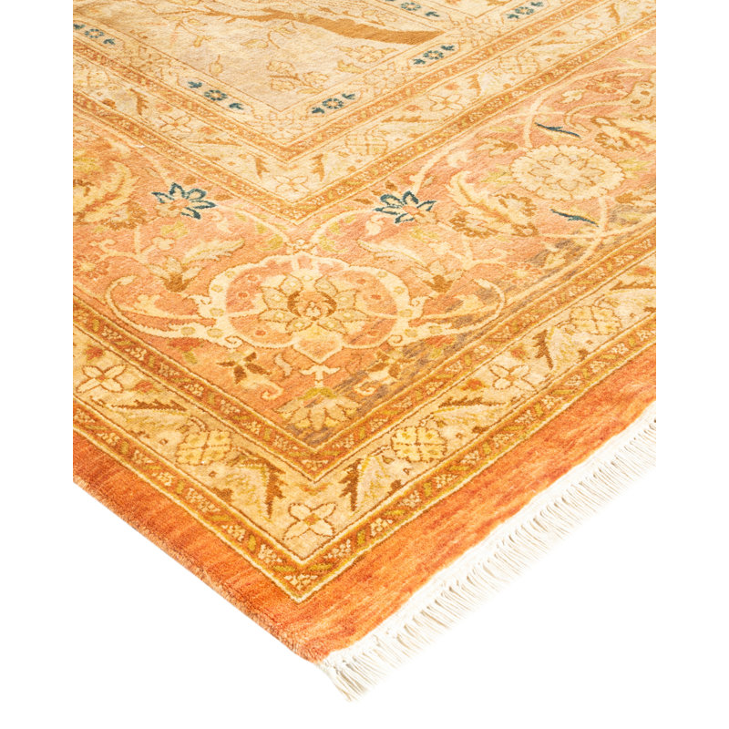 Handmade Traditional Red and Tan Wool 8' x 10' Area Rug