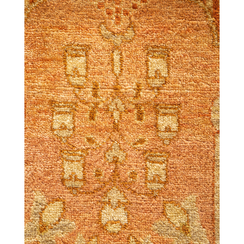 Handmade Traditional Red and Tan Wool 8' x 10' Area Rug