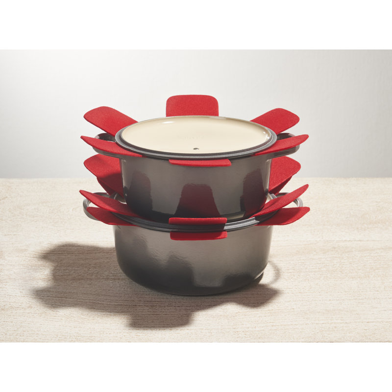 Cerise Red Felt Cookware Protectors Set of 3