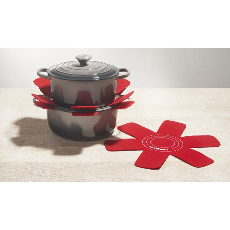 Cerise Red Felt Cookware Protectors Set of 3