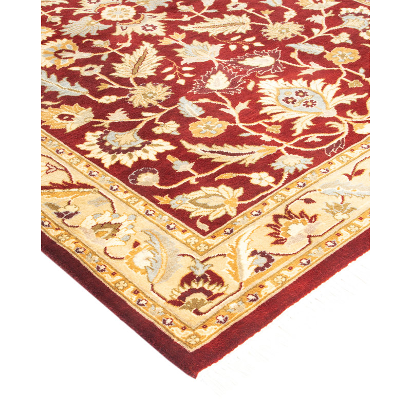 Hand-Knotted Red Wool Traditional 3' x 5' Area Rug