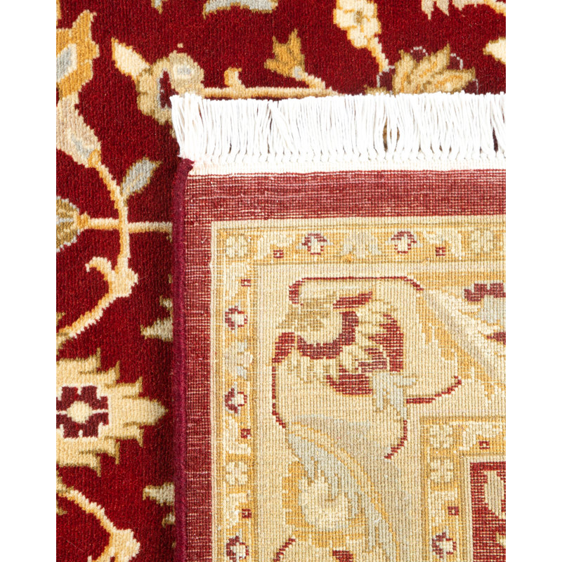 Hand-Knotted Red Wool Traditional 3' x 5' Area Rug