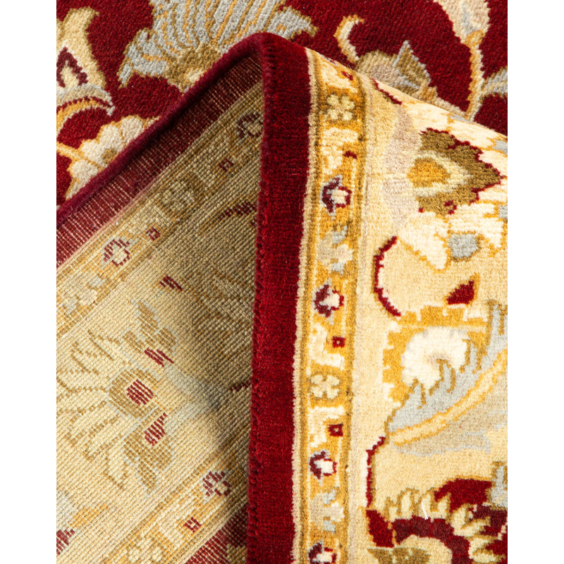 Hand-Knotted Red Wool Traditional 3' x 5' Area Rug