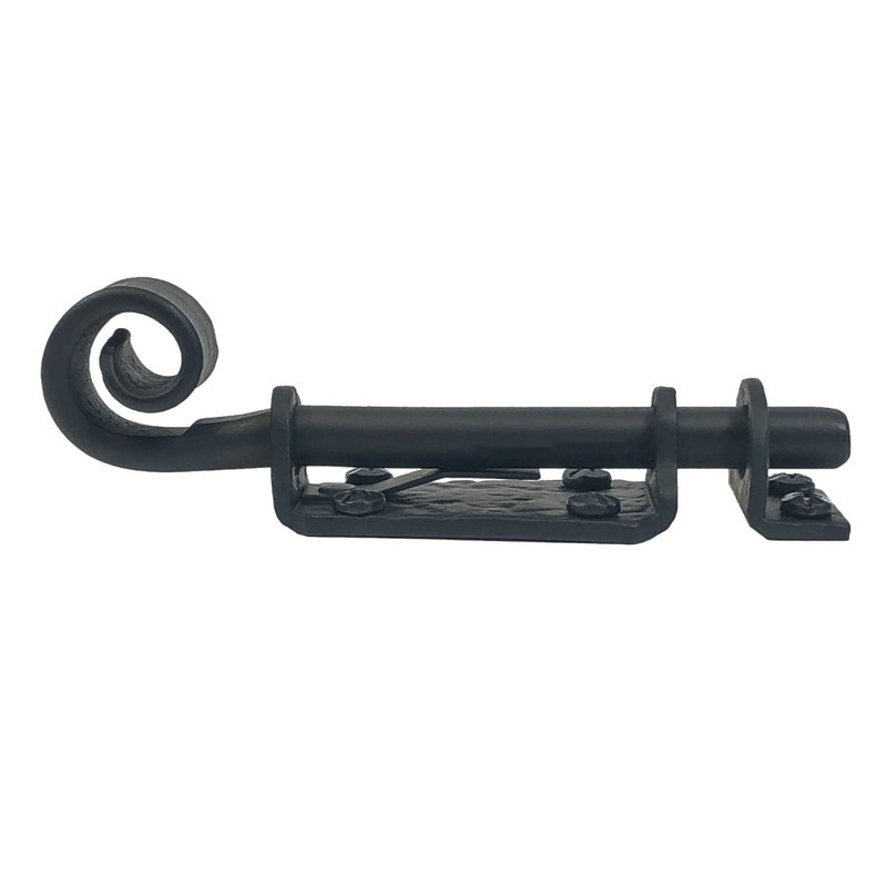Matte Black Forged Iron Curled Surface Bolt