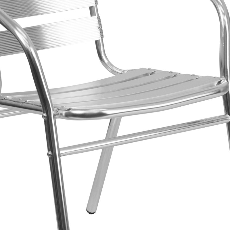 Lila Modern Aluminum Lightweight Outdoor Dining Armchair - Stackable