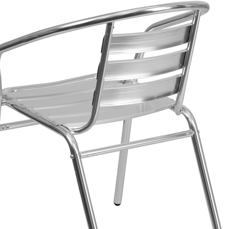 Lila Modern Aluminum Lightweight Outdoor Dining Armchair - Stackable